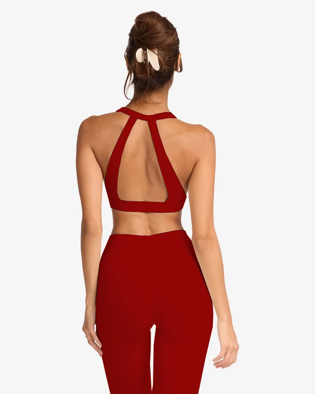 Foreign Trade Cross-Border Yoga Suit for Women with Chest Pads, Chest-Wrapped and Beautiful Back Bra, High-Waisted Quick-Drying Sports Fitness Training Pants — feature 5