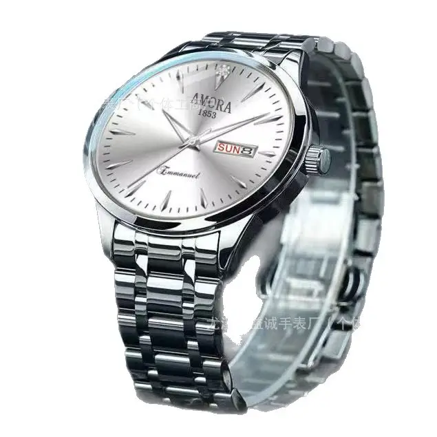 Swiss Men's Gold Quartz Watch with Calendar & Waterproof