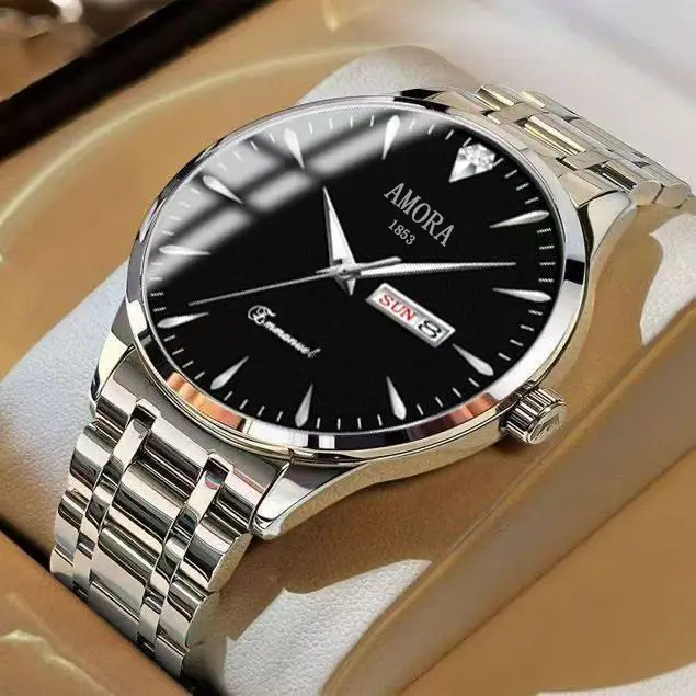 Swiss Men's Gold Quartz Watch with Calendar & Waterproof — feature 13