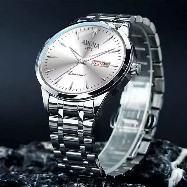 Swiss Men's Gold Quartz Watch with Calendar & Waterproof — feature 2