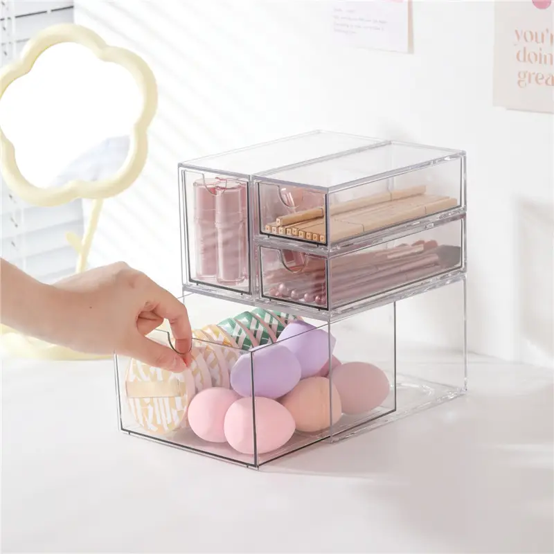 Transparent Acrylic Makeup Storage Box 9 Drawer 12cm - Image 12
