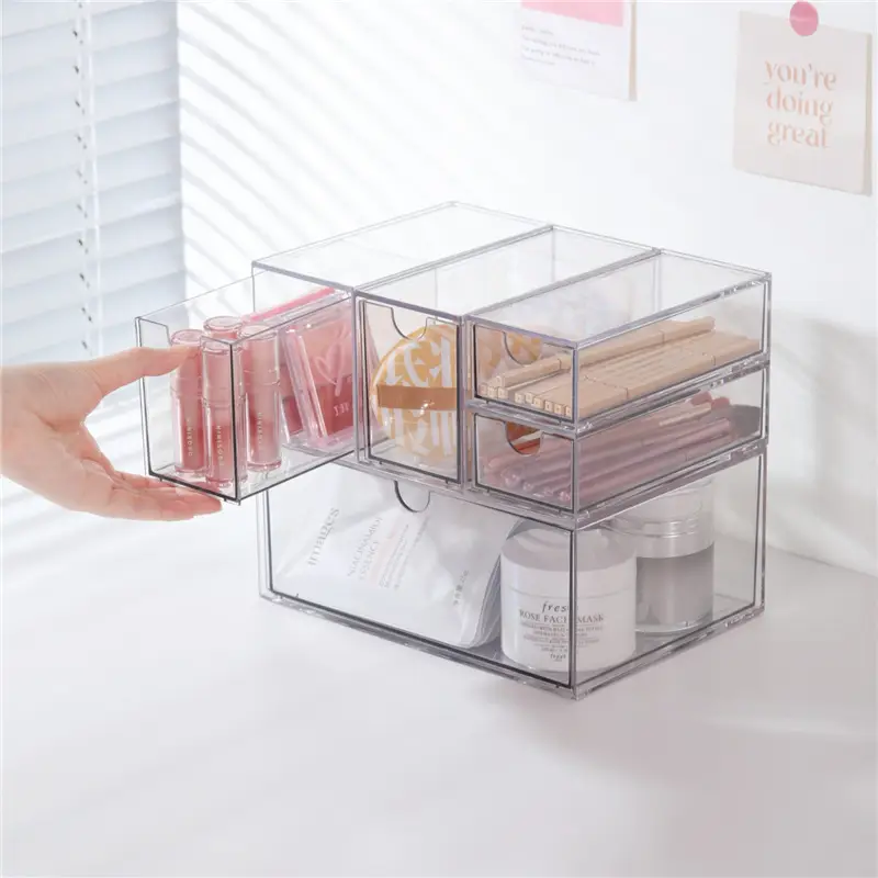 Transparent Acrylic Makeup Storage Box 9 Drawer 12cm - Image 13