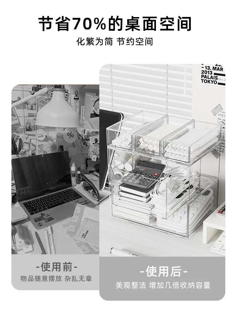 Transparent Acrylic Makeup Storage Box 9 Drawer 12cm β feature 8