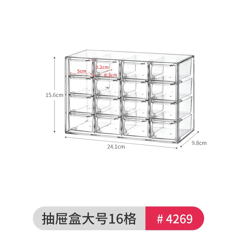 Transparent Acrylic Makeup Storage Box 9 Drawer 12cm - Image 9