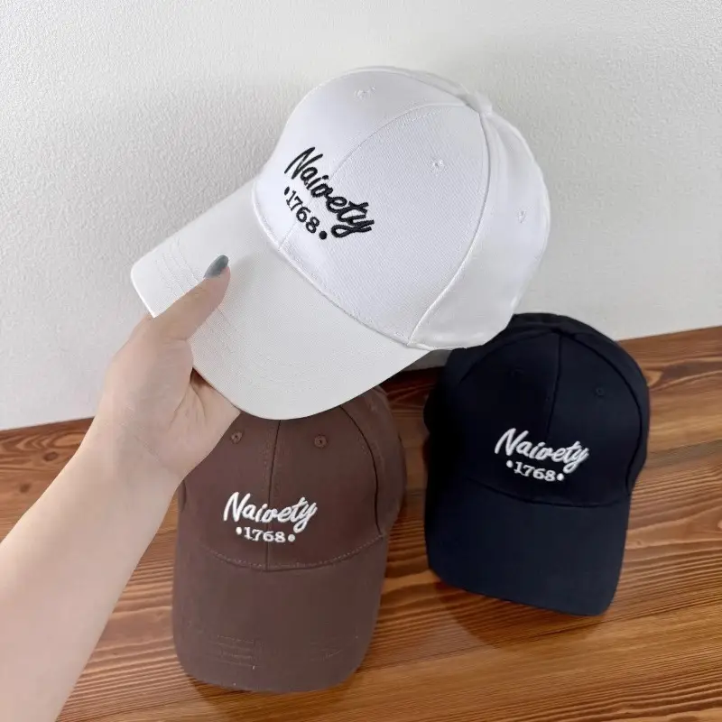 Women Embroidered Baseball Cap Brown Large Head