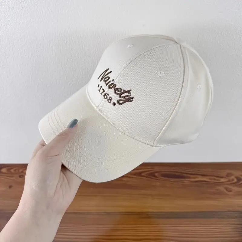 Women Embroidered Baseball Cap Brown Large Head