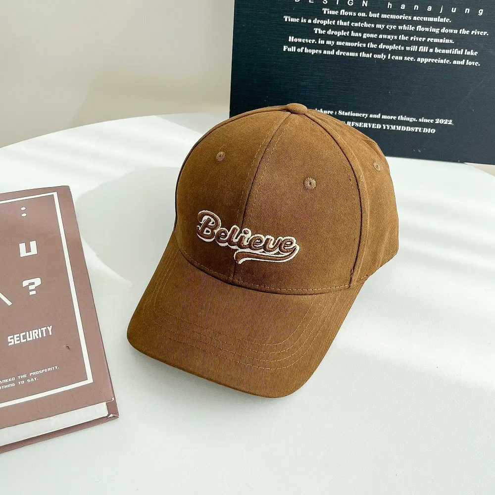 Men's Black "Believe" Embroidered Cap — feature 10