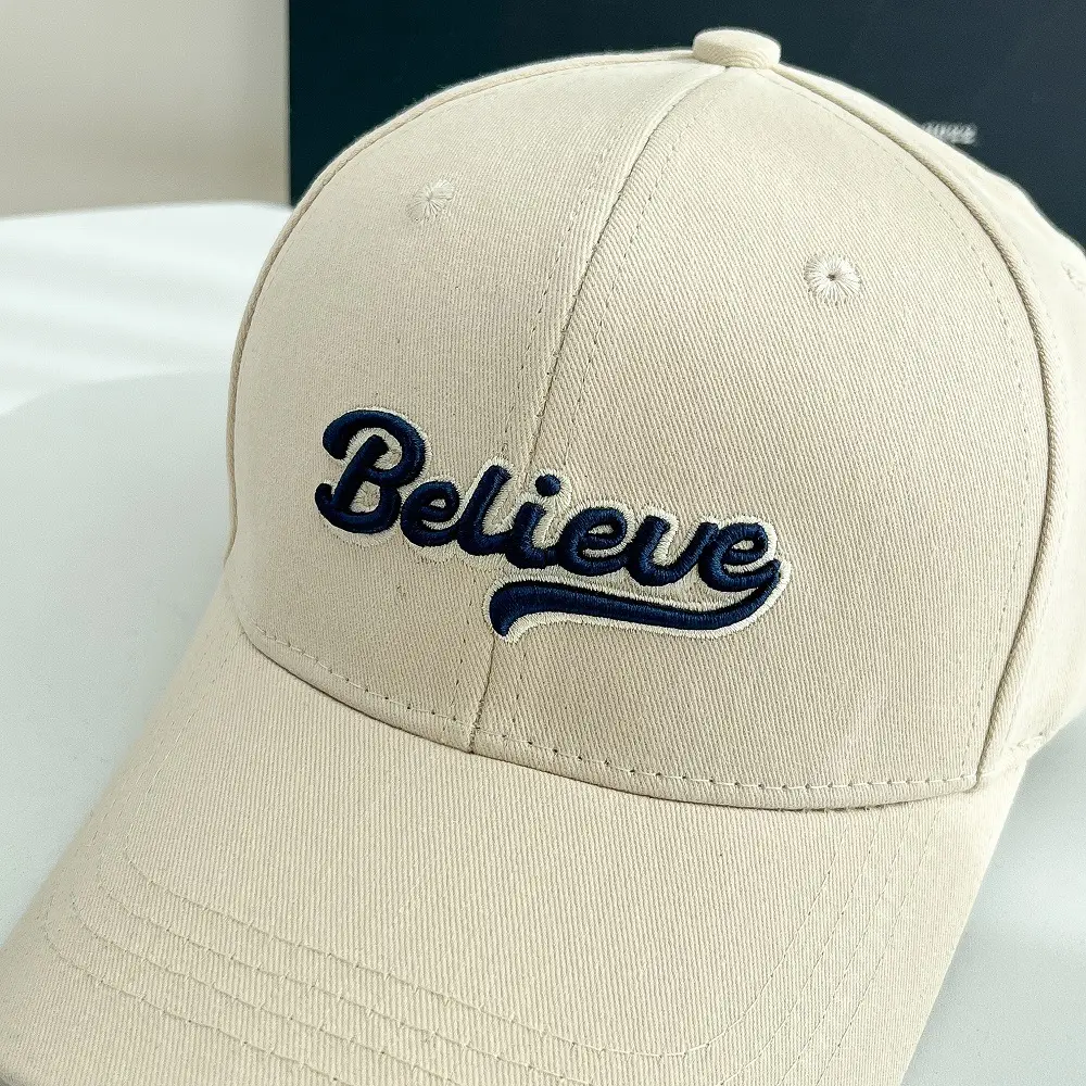 Men's Black "Believe" Embroidered Cap — feature 11
