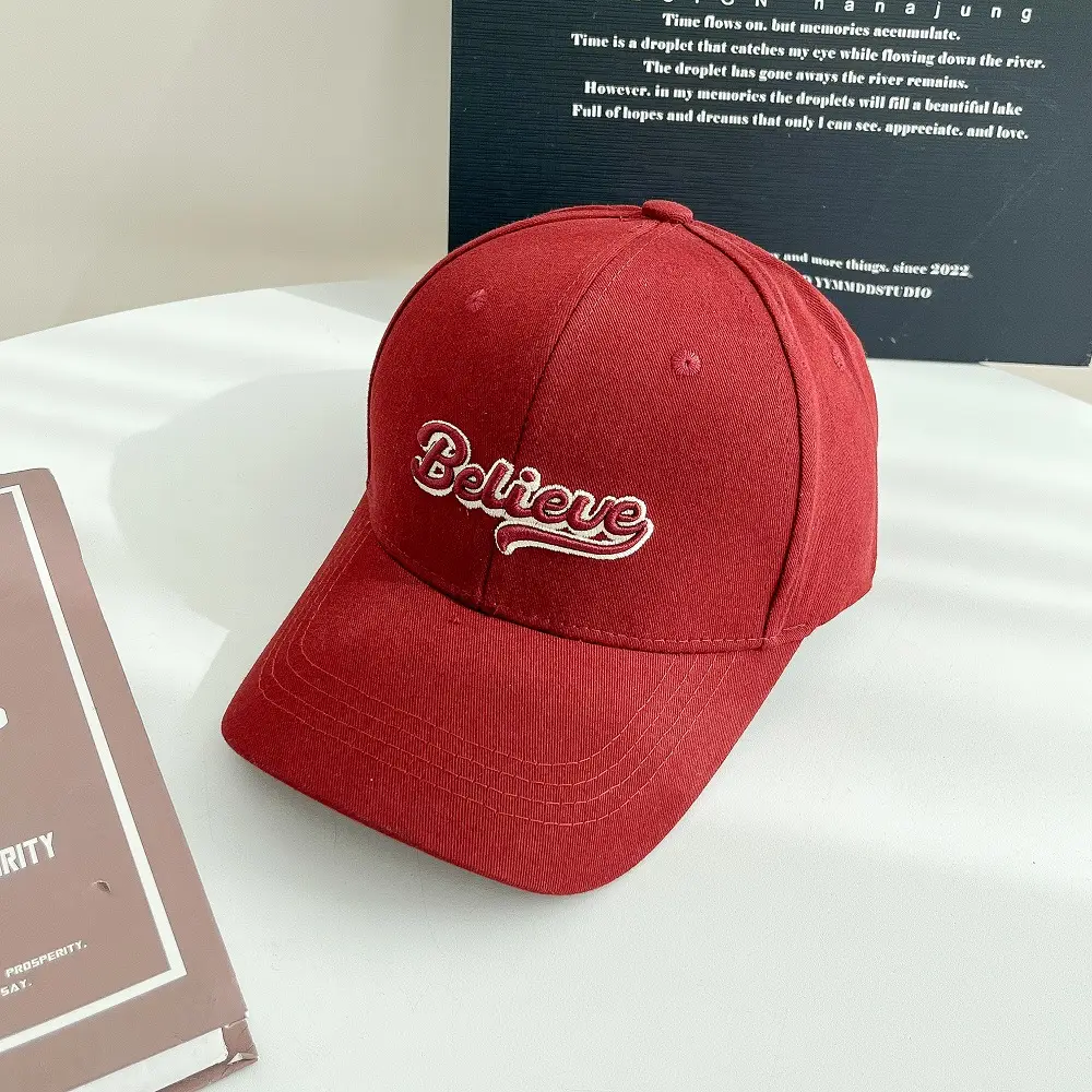 Men's Black "Believe" Embroidered Cap — feature 7