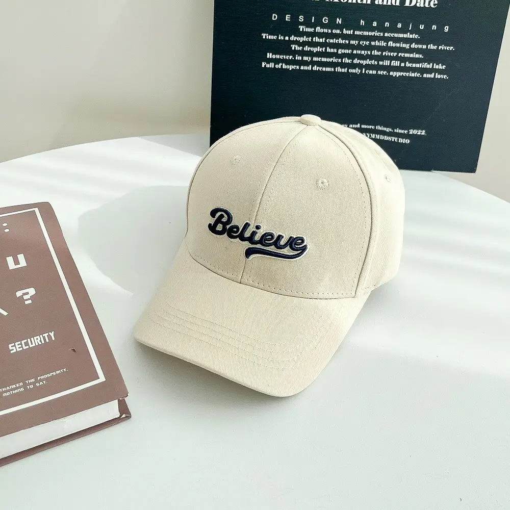 Men's Black "Believe" Embroidered Cap — feature 8