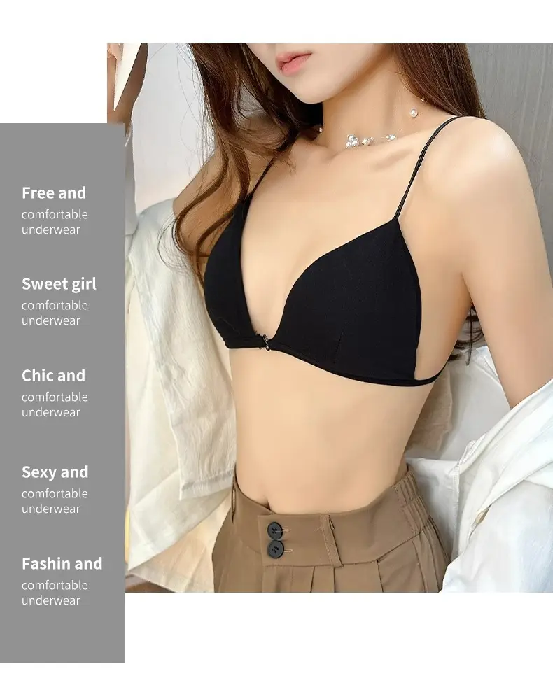 Ultra-Thin Intimates Without Rims, Breathable French Bra, Seamless Triangle Cup, Beautiful Back, Spaghetti Straps, Sexy Summer Bra — feature 24