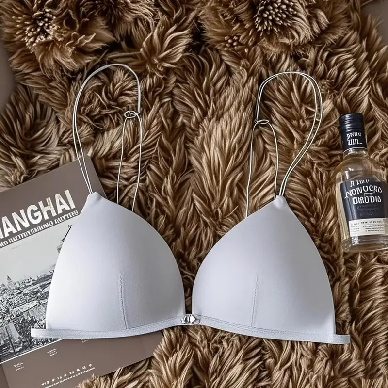 Ultra-Thin Intimates Without Rims, Breathable French Bra, Seamless Triangle Cup, Beautiful Back, Spaghetti Straps, Sexy Summer Bra
