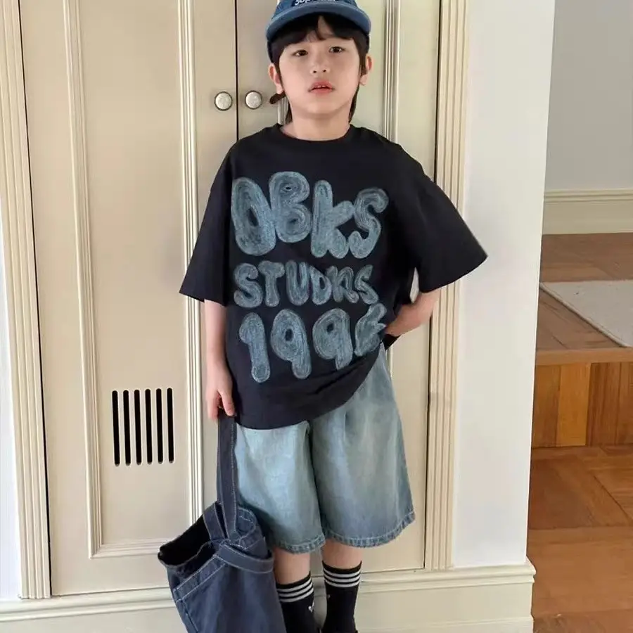 Boys Cotton Printed T-Shirt Shorts Set Summer 2025 - Image 3