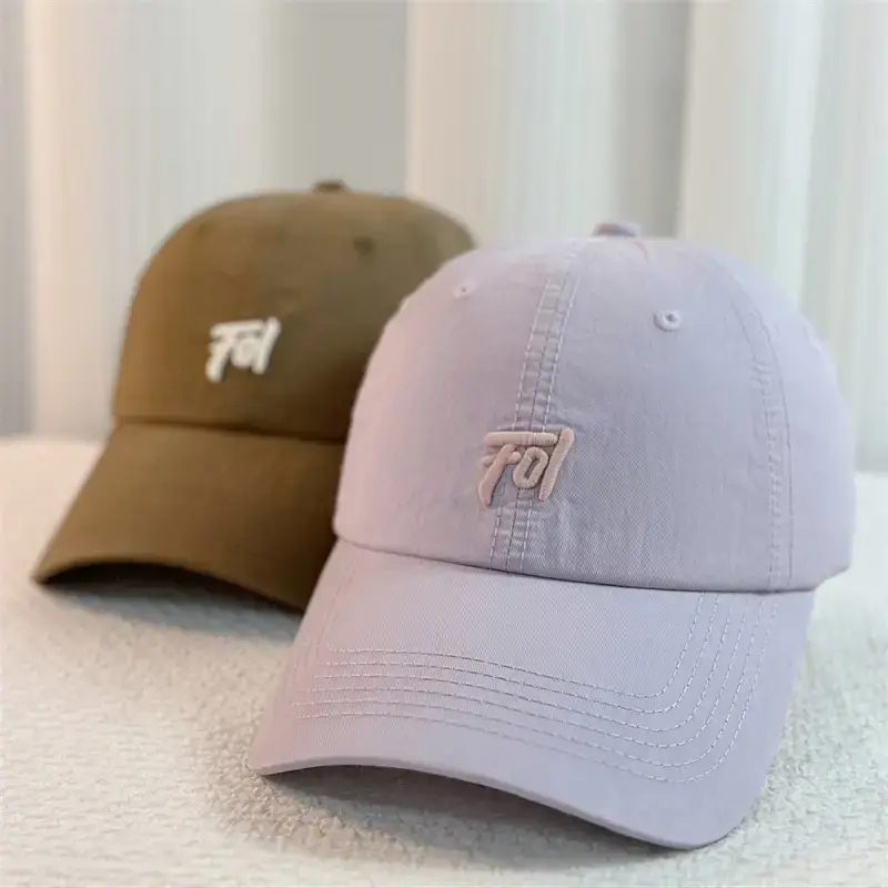 Japanese Style Pink Peaked Cap with Embroidery for Women