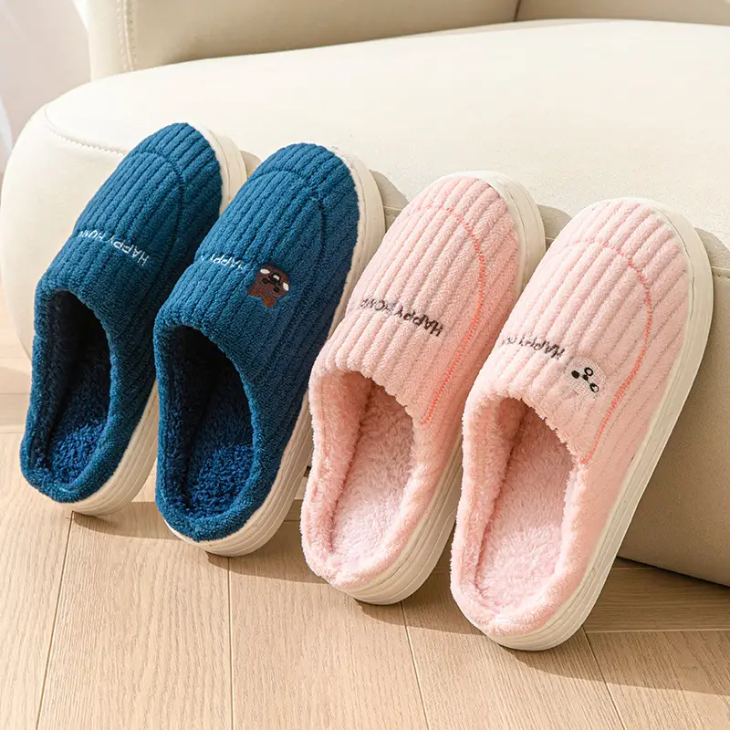 Winter Indoor Home Cotton Slippers for Men and Women, Thick-Soled Warm Slippers, Comfortable Fleece-Lined Household Non-Slip Confinement Shoes for Women - Image 8