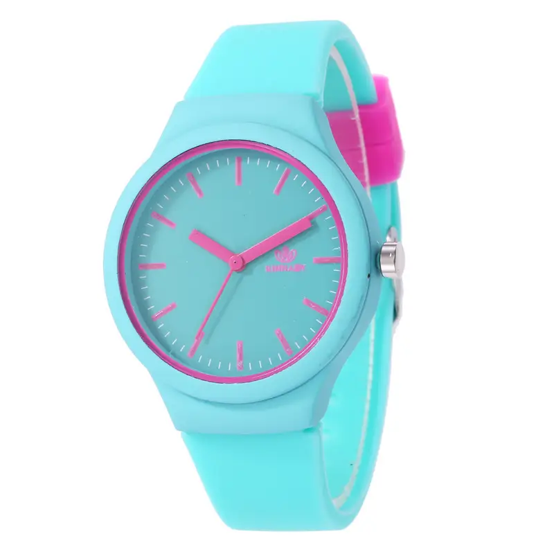 Women's White Silicone Watch with Turquoise Dial - Image 3