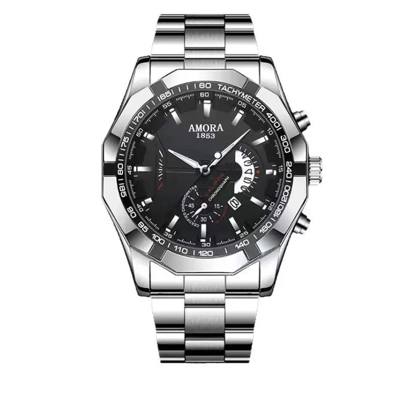 Amora Swiss Men's Chronograph Watch Black Stainless - Image 10
