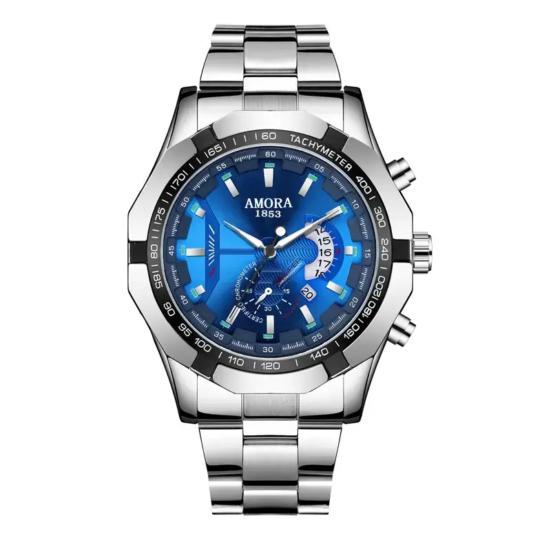 Amora Swiss Men's Chronograph Watch Black Stainless - Image 2