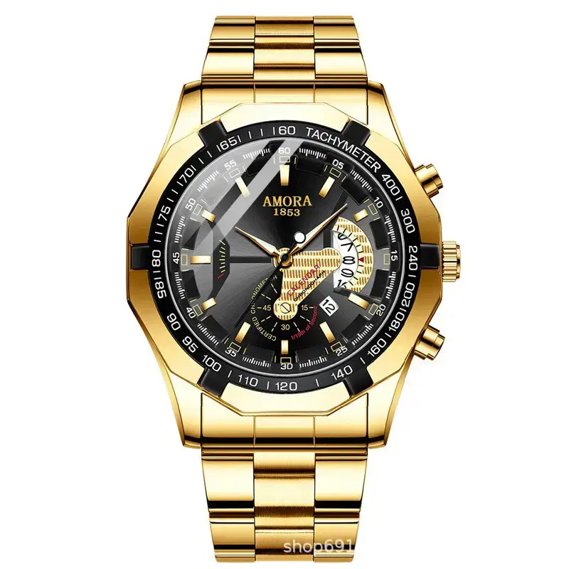 Amora Swiss Men's Chronograph Watch Black Stainless - Image 5