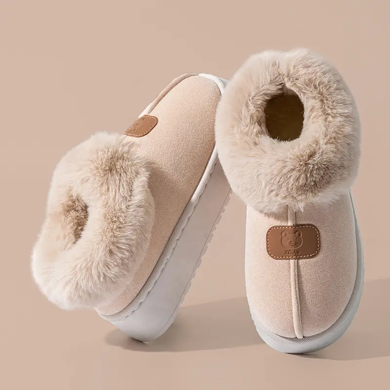 Cotton Slippers for Women in Winter Indoor Wear-Resistant Soft Sole Warm Home Couple Home Autumn and Winter New Cotton Slippers for Men - Image 2
