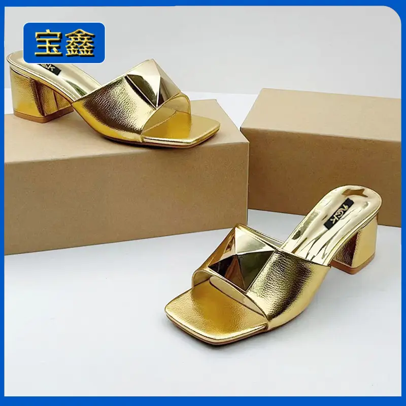 French Retro Off-White Square-Toe High-Heeled Sandals for Women Autumn New Thick Sandals Sexy Women's Shoes Wholesale - Image 8