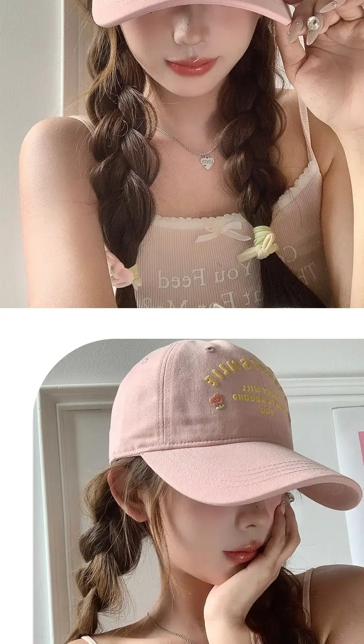 Floral Pink Baseball Cap for Women Spring Summer — feature 4