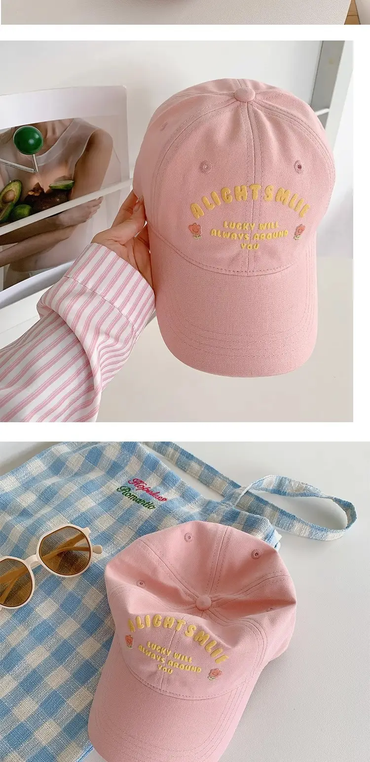 Floral Pink Baseball Cap for Women Spring Summer — feature 7
