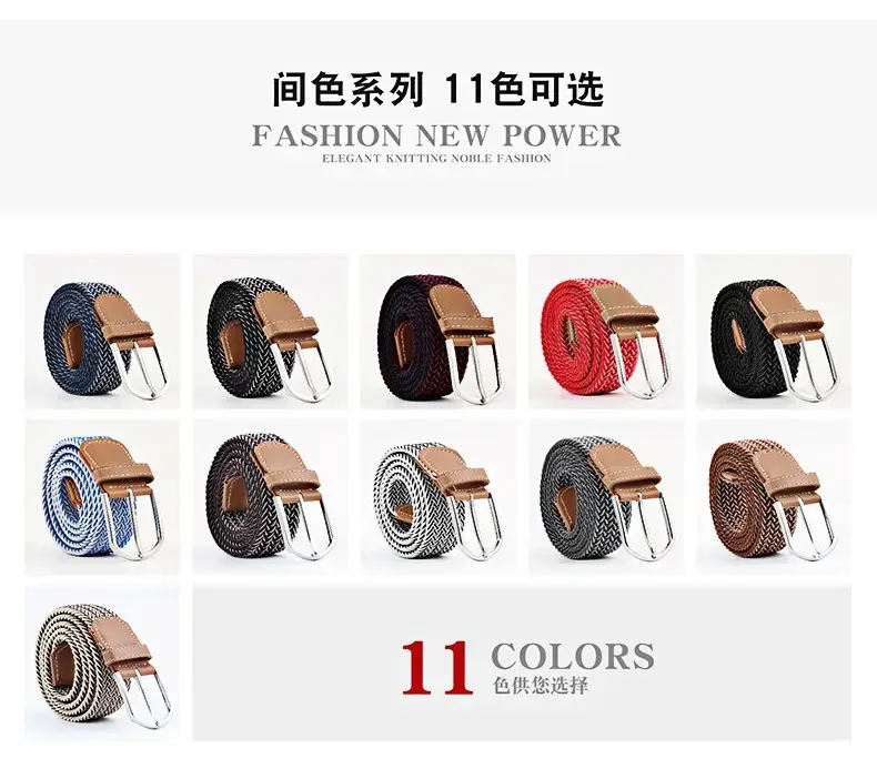 Women Blue White Braided Belt with Buckle — feature 12