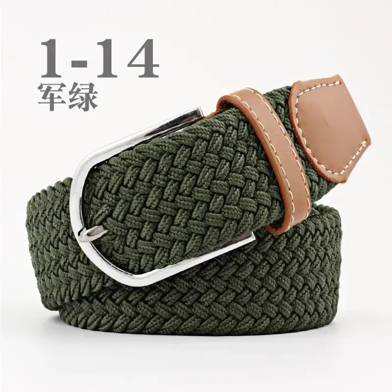 Women Blue White Braided Belt with Buckle - Image 16