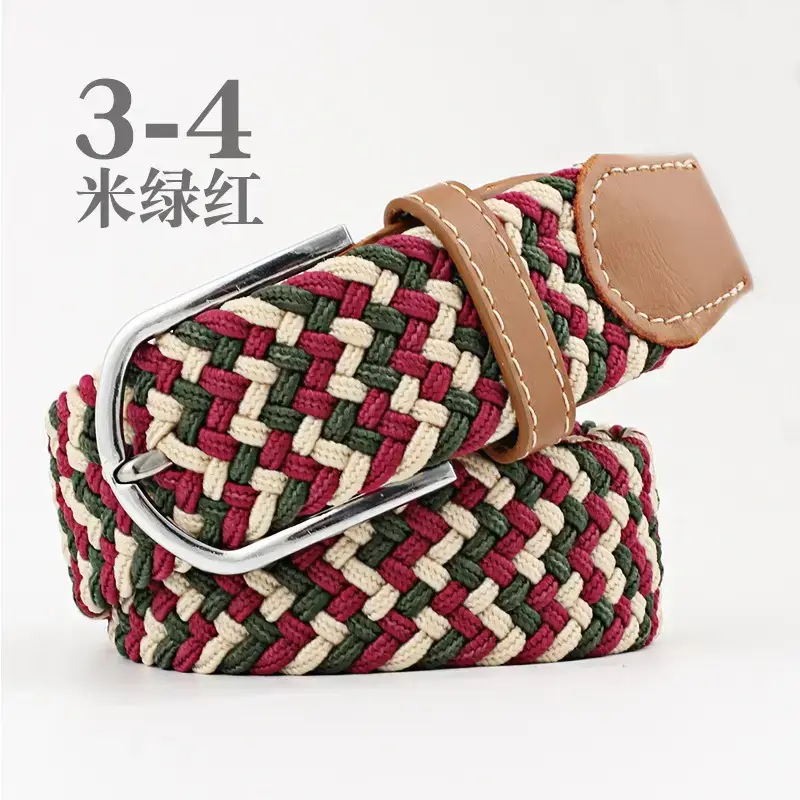 Women Blue White Braided Belt with Buckle - Image 18