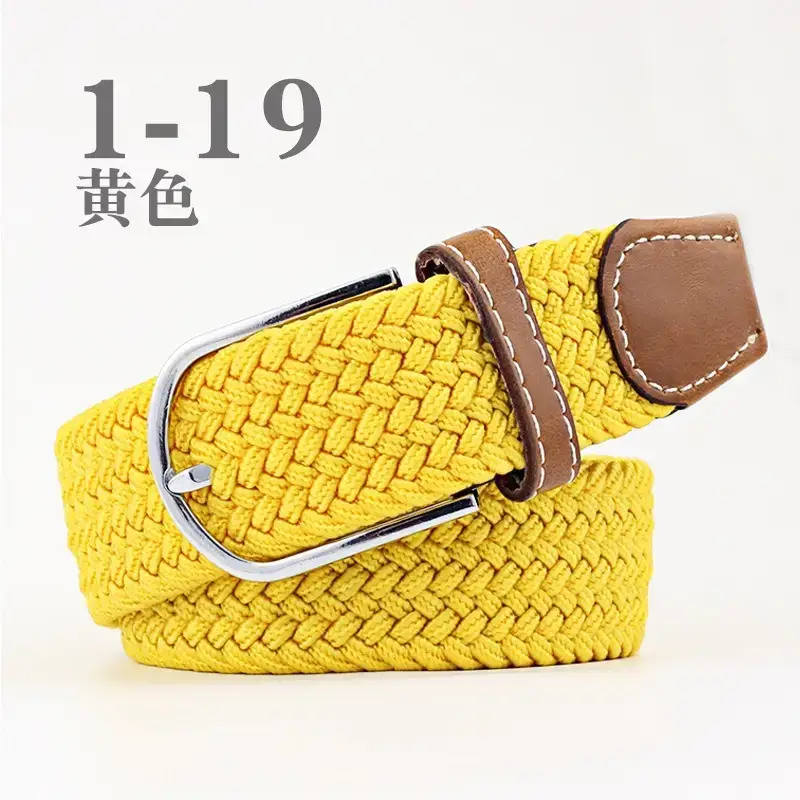 Women Blue White Braided Belt with Buckle - Image 5
