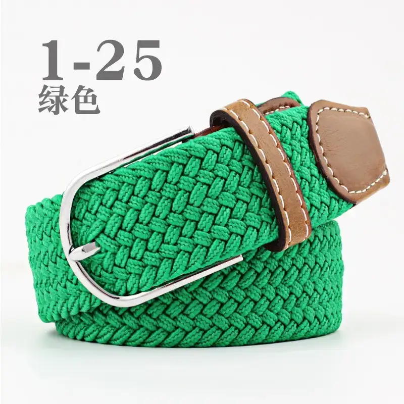 Women Blue White Braided Belt with Buckle - Image 6