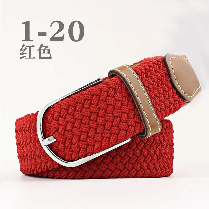 Women Blue White Braided Belt with Buckle - Image 7