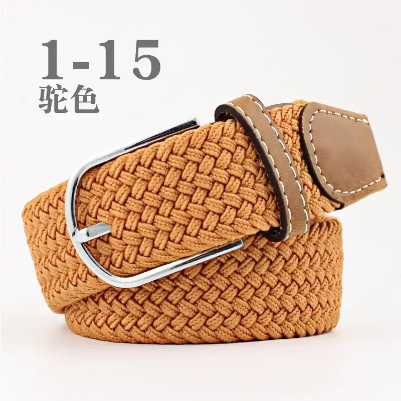 Women Blue White Braided Belt with Buckle - Image 8