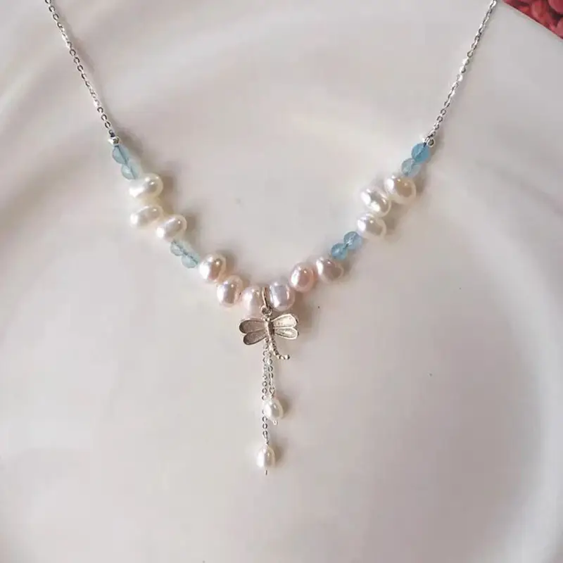 Korean Style Pearl Collarbone with Dragonfly Pendant — feature 4