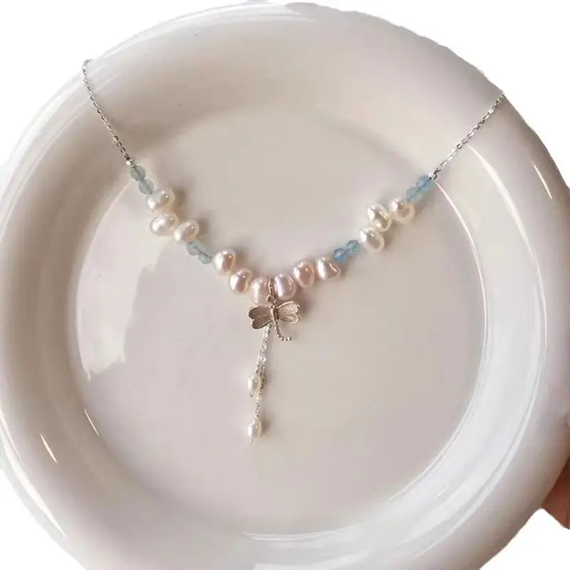 Korean Style Pearl Collarbone with Dragonfly Pendant — feature 5