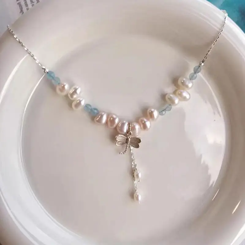 Korean Style Pearl Collarbone with Dragonfly Pendant — feature 6