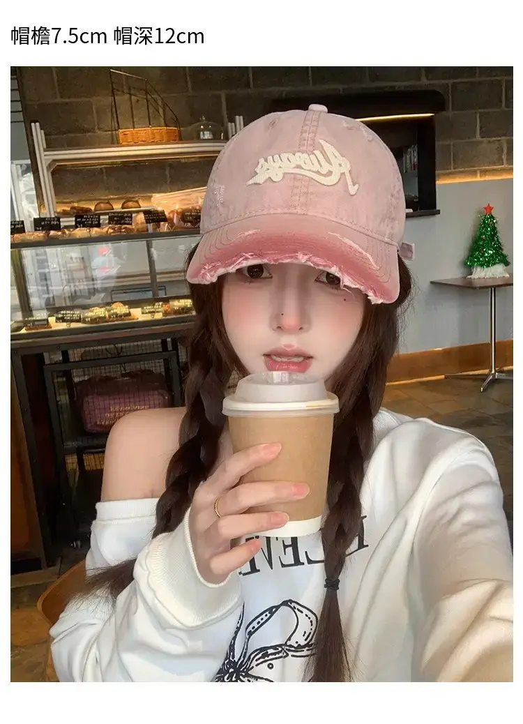 Pink American Retro Baseball Cap for Women Summer Wear — feature 8