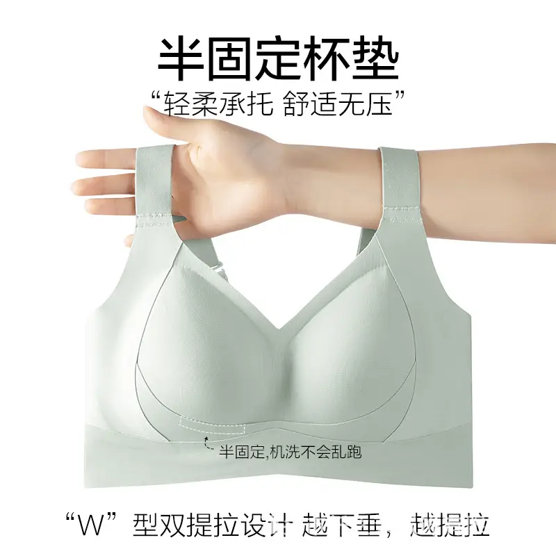 Big Breasts Appear Smaller, Large Cup Breathable Bra, Pull-Up Full Cup, No Steel Ring, Large Size Push-Up Anti-Sagging Adjustable Bra