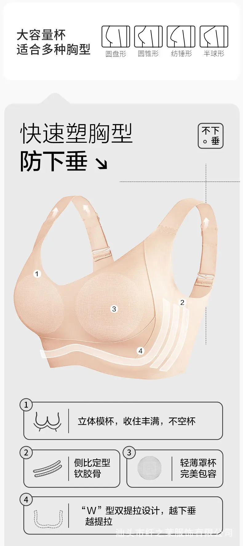 Big Breasts Appear Smaller, Large Cup Breathable Bra, Pull-Up Full Cup, No Steel Ring, Large Size Push-Up Anti-Sagging Adjustable Bra — feature 2