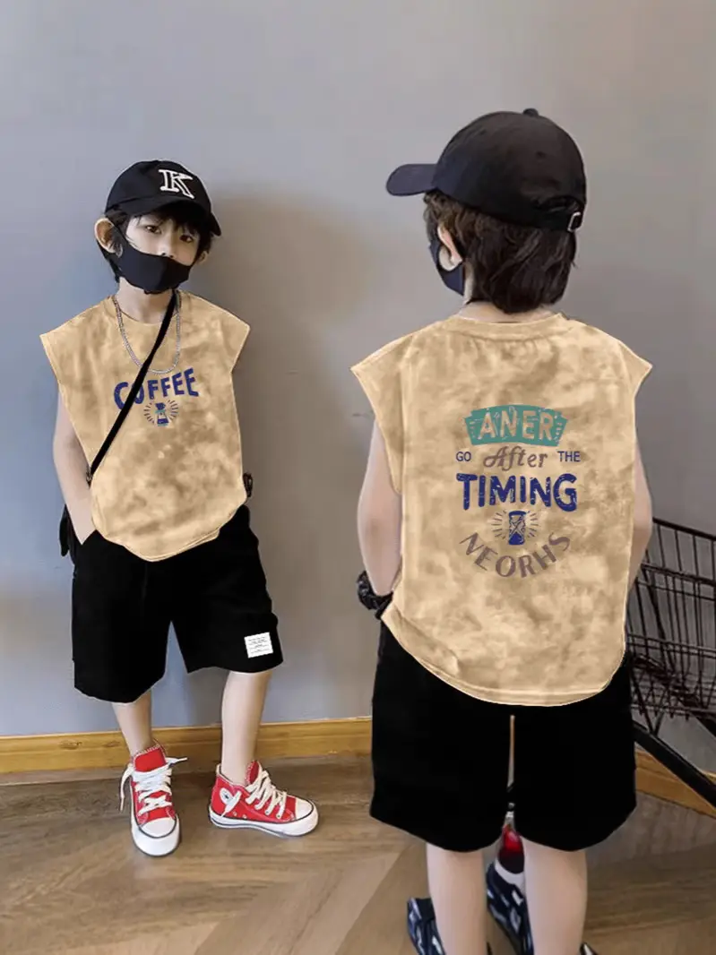 Boys Tie-Dye Vest Vest Set Cotton Summer Casual