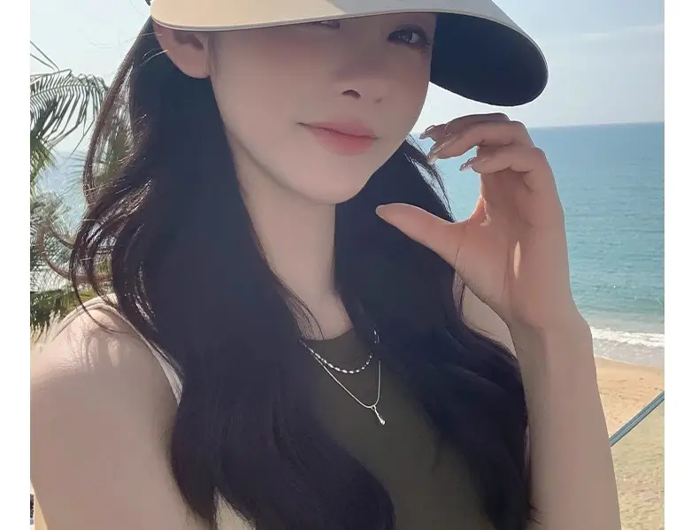 Women's 2025 Black UV Hat with Wide Brim & Open Top — feature 16
