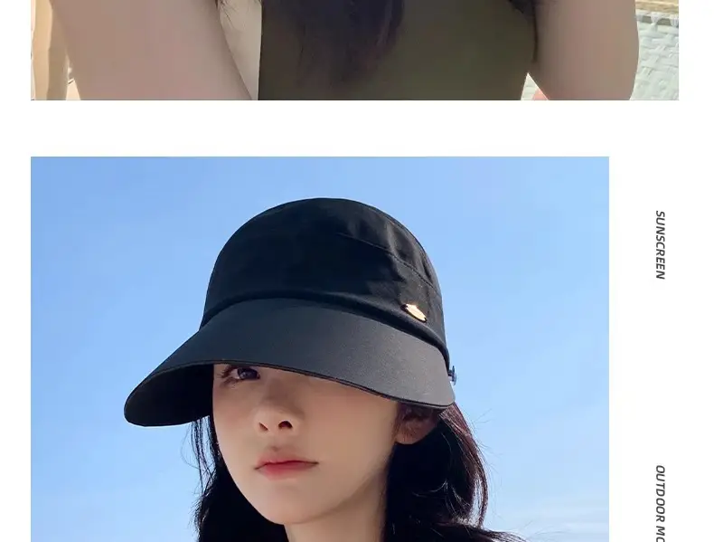 Women's 2025 Black UV Hat with Wide Brim & Open Top — feature 17