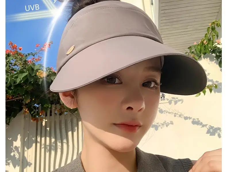 Women's 2025 Black UV Hat with Wide Brim & Open Top — feature 6