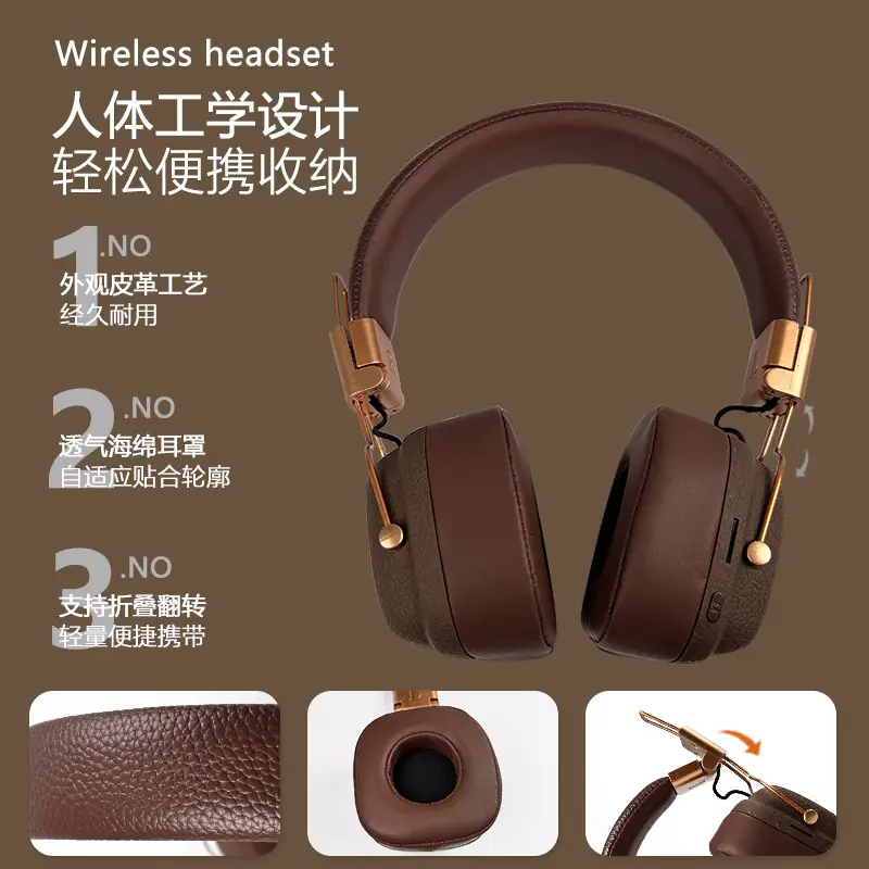 2025 New M11 Retro Bluetooth Headset Multi-Equivalent Wireless Music Fashion Wear - Image 4