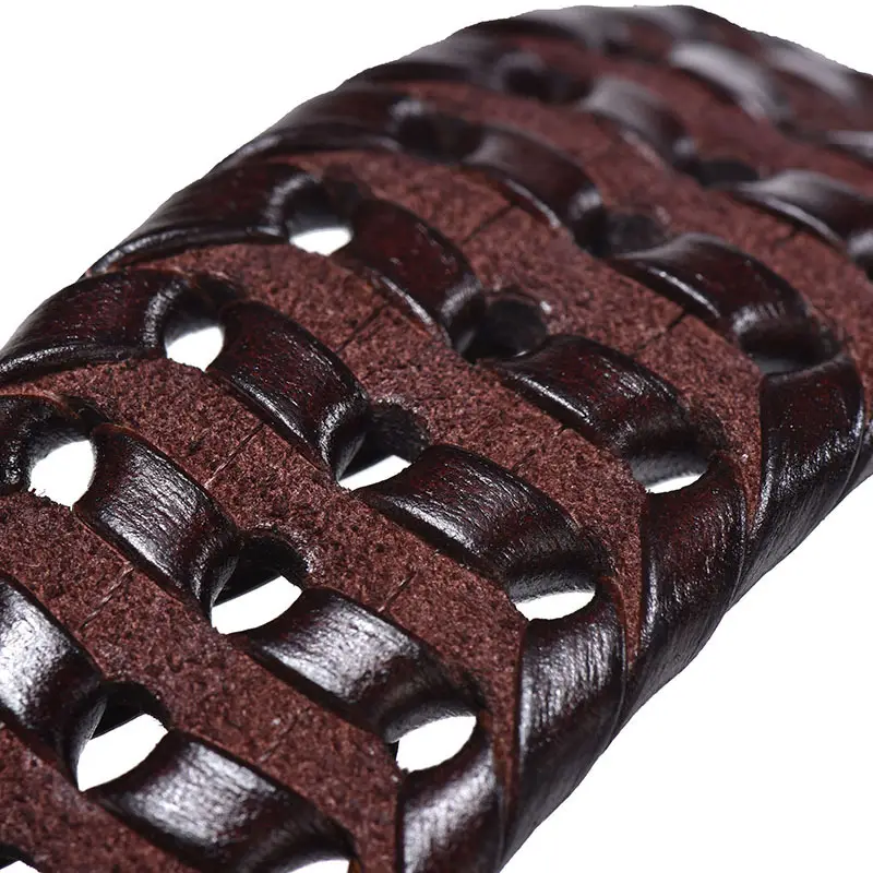 Men's Brown Leather Belt with Gold Buckle 2.6cm - Image 13