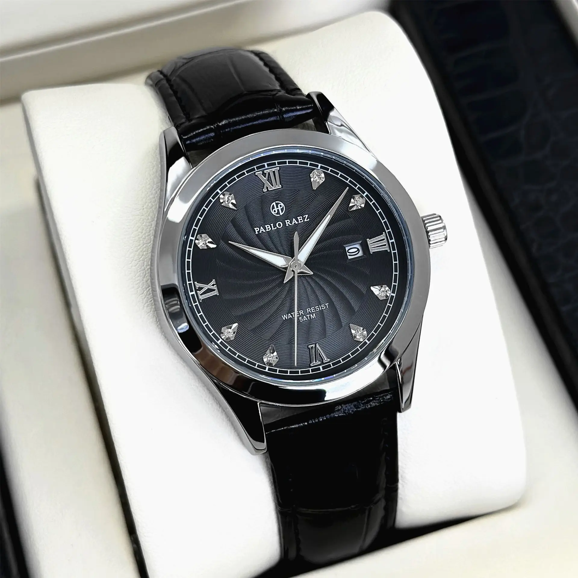 Men's Rhinestone Black Quartz Watch Dropshipping