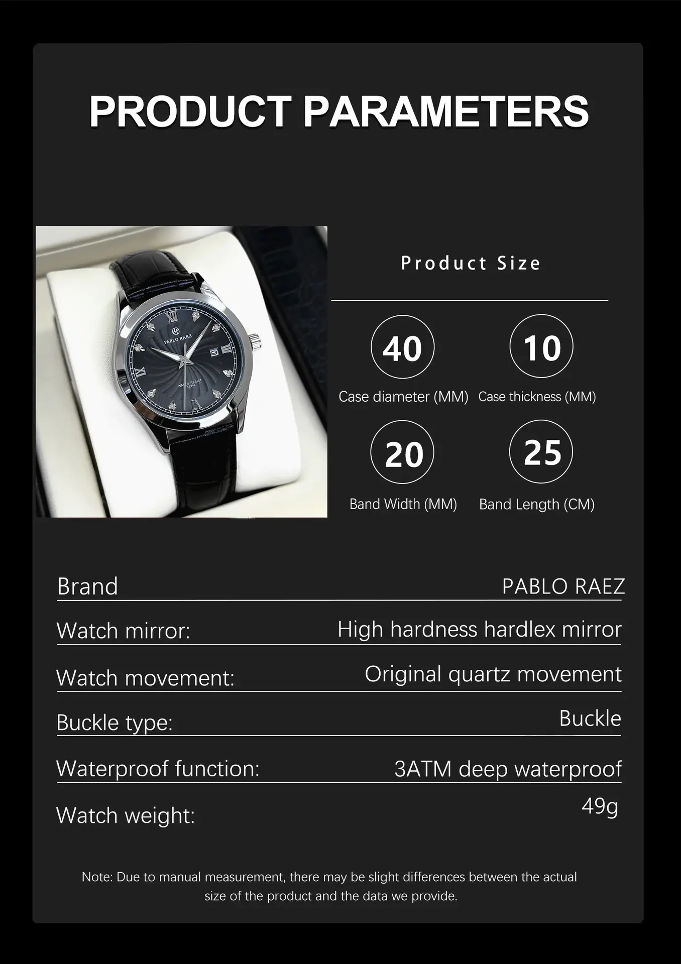 Men's Rhinestone Black Quartz Watch Dropshipping — feature 21