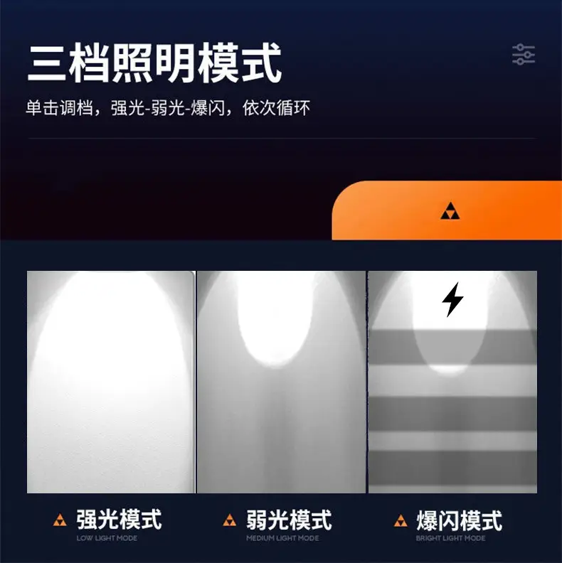 Ultra-Bright Rechargeable Flashlight 67G Portable Laser Cannon — feature 2