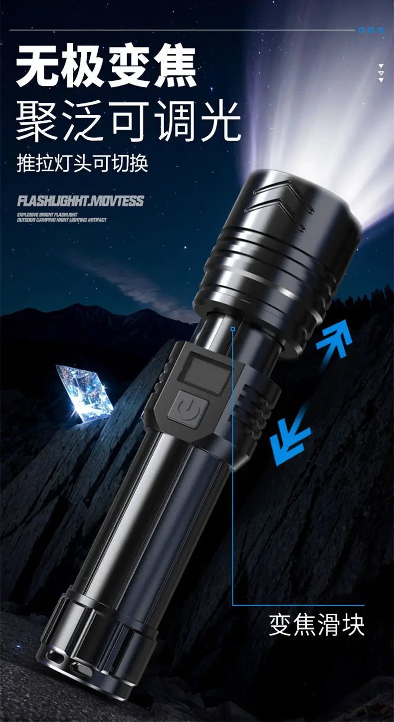 Ultra-Bright Rechargeable Flashlight 67G Portable Laser Cannon — feature 8